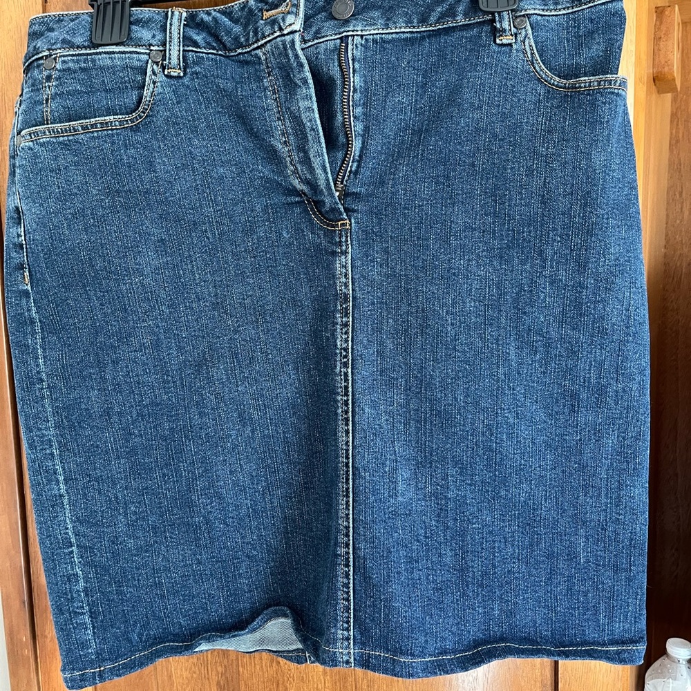 Talbots Classic Blue Denim with Red Stitching